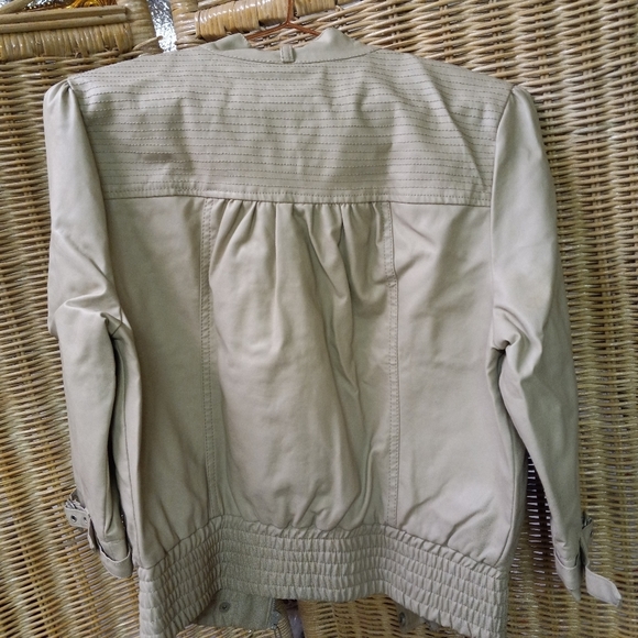 THERAPY Lane Crawford Jacket Beige Polyester Bomber Boho Biker Style 917782 L/36 - Picture 7 of 11